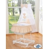 Baby Stubenwagen mit Himmel - Eulen Bigi Zibi & Adele beige