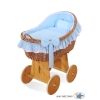 Baby Stubenwagen für Junge mit Weidenhaube Carina - Blau