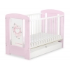 Rosa Babybett 120x60cm Chic mit Schublade STANDARD