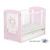 Rosa Babybett 120x60cm Chic mit Schublade STANDARD