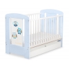 Blau Babybett 120x60cm Eulen mit Schublade STANDARD