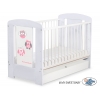 Babybett 120x60cm Eulen mit Schublade STANDARD