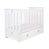 Babybett 120x60cm Lorenzo III weiß/blau mit Schublade MAXI