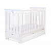 Babybett 120x60cm Lorenzo III weiß/blau with drawer STANDARD