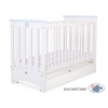 Babybett 120x60cm Lorenzo III weiß/blau with drawer STANDARD