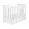 Babybett 120x60cm Lorenzo III weiß/creme mit Schublade MAXI