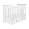 Babybett 120x60cm Lorenzo III weiß/grau mit Schublade MAXI