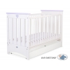 Babybett 120x60cm Lorenzo III weiß/lila mit Schublade STANDARD