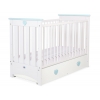 Babybett 120x60cm Lorenzo III weiß/minze mit Schublade MAXI