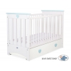 Babybett 120x60cm Lorenzo III weiß/minze mit Schublade MAXI