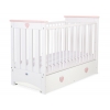 Babybett 120x60cm Lorenzo III weiß/puderrosa mit Schublade MAXI