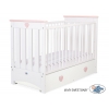 Babybett 120x60cm Lorenzo III weiß/puderrosa mit Schublade MAXI