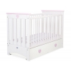 Babybett 120x60cm Lorenzo III weiß/rosa mit Schublade MAXI