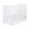 Babybett 120x60cm Lorenzo III weiß/rosa mit Schublade STANDARD