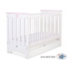 Babybett 120x60cm Lorenzo III weiß/rosa mit Schublade STANDARD