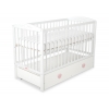 Babybett 120x60cm mit Herzen mit Schublade MAXI