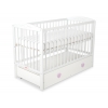 Babybett 120x60cm mit Herzen mit Schublade MAXI
