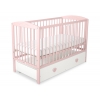 Babybett Rosa für Mädchen 120x60cm mit Herzen mit Schublade MAXI