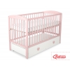 Babybett Rosa für Mädchen 120x60cm mit Herzen mit Schublade MAXI