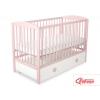 Babybett Rosa für Mädchen 120x60cm mit Herzen mit Schublade MAXI