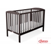 Babybett mit Rollen und Matratze Braun