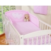 Babybett Bettwäsche Babybett 60x120cm und 70x140cm Set 2-tlg - Hängende Herzen Rosa-Punktemuster