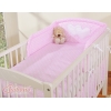 Babybett Bettwäsche Babybett 60x120cm und 70x140cm Set 2-tlg - Hängende Herzen Rosa-Punktemuster