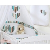 Babybett Bettwäsche Set Kissen Decke 100x135 11-tlg braun gestreift