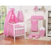 11tlg. Babybettwäsche Set Bettset für Babybett 135x100cm dunkel rosa kariert für Mädchen