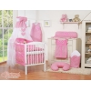 11tlg. Babybettwäsche Set Bettset für Babybett 135x100cm dunkel rosa kariert für Mädchen