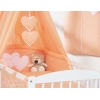 Bettset Baby 11-tlg mit Himmel mit Himmelstange - Hängende Herzen pfirsich