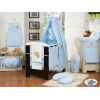 Babybett Bettwäsche Set 11-tlg mit Himmel (L70) - Gute Nacht blau
