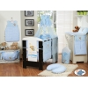 Babybett Bettwäsche Set 11-tlg mit Himmel (L70) - Gute Nacht blau
