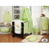 Babybett Bettwäsche Set 11-tlg mit Himmel (L70) - Gute Nacht grün