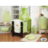 Babybett Bettwäsche Set 11-tlg mit Himmel (L70) - Gute Nacht grün