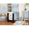 Babybett Bettwäsche Set 11-tlg mit Himmel (S70) - Gute Nacht blau