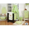 Babybett Bettwäsche Set 11-tlg mit Himmel (S70) - Gute Nacht grün