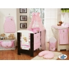 Babybett Bettwäsche Set 11-tlg mit Himmel (S70) - Gute Nacht rosa