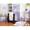 Babybett Bettwäsche Set 11-tlg mit Moskitonetz (L70) - Gute Nacht lila