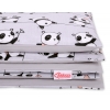 Babybett Bettwäsche Set 2-tlg 100x135cm Mini - Panda grau