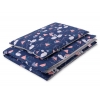 Babybett Bettwäsche Set 2-tlg 100x135cm Mini - Schwäne dunkelblau