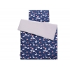 Babybett Bettwäsche Set 2-tlg 100x135cm Mini - Schwäne dunkelblau