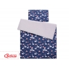 Babybett Bettwäsche Set 2-tlg 100x135cm Mini - Schwäne dunkelblau