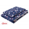 Babybett Bettwäsche Set 2-tlg 100x135cm Mini - Schwäne dunkelblau
