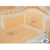 Babybett Bettwäsche Set 2-tlg - Bär mit Schleife pfirsich