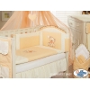 Babybett Bettwäsche Set 2-tlg - Bär mit Schleife pfirsich