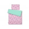 Babybett Bettwäsche Set 2-tlg - Eulen rosa-minze