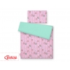 Babybett Bettwäsche Set 2-tlg - Eulen rosa-minze