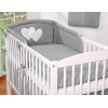 Babybett Bettwäsche Set 2-tlg - Hängende Herzen anthrazit