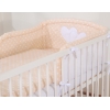 Babybett Bettwäsche Set 2-tlg - Hängende Herzen Beige-Punktemuster
